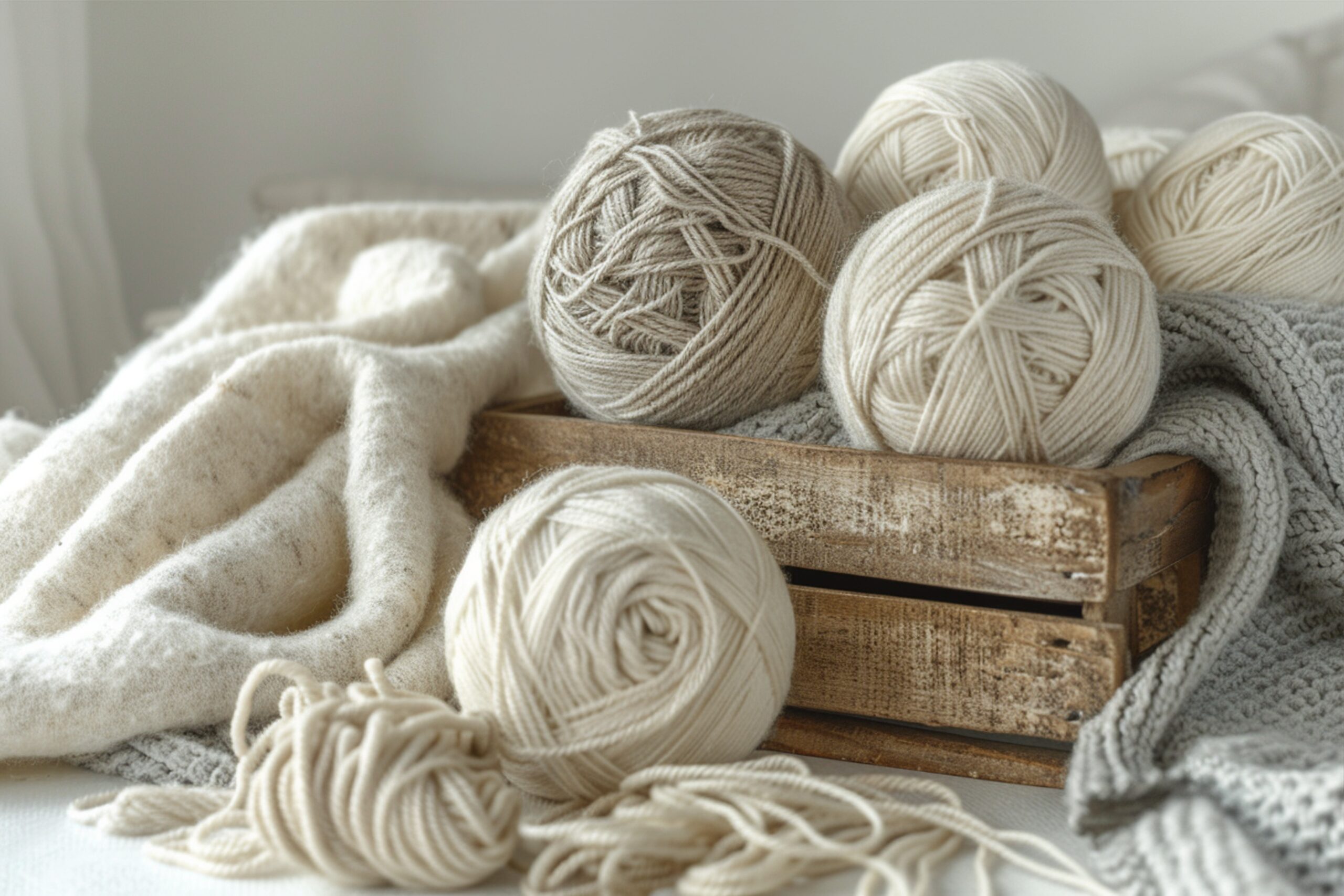 Beige Wolle